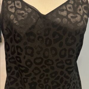 Sen Black Satin Leopard Print Camisole Size Medium